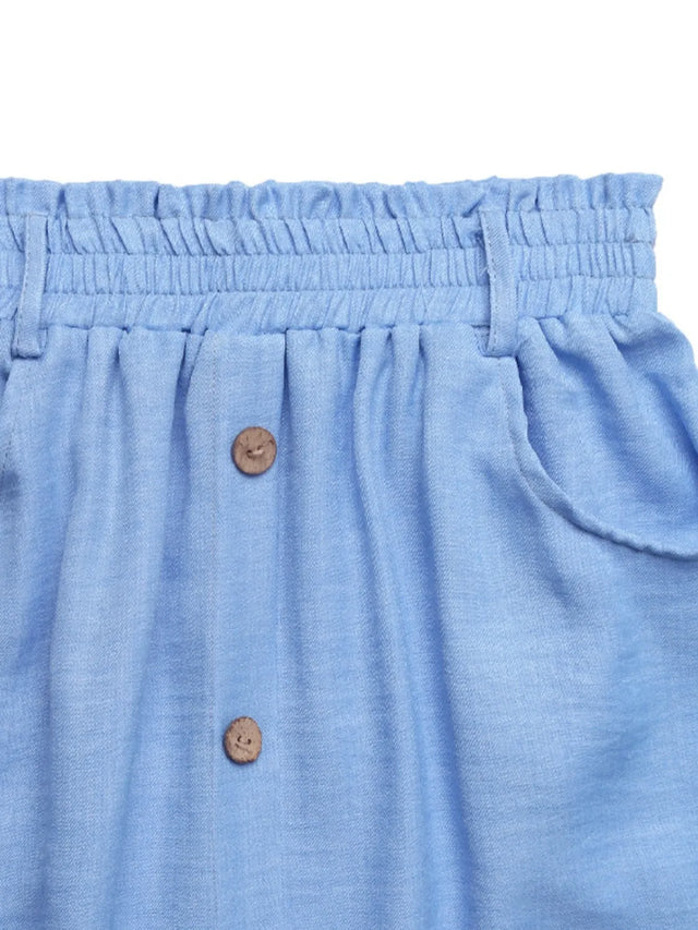 Decor Button Front Midi Skirt.