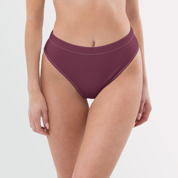 Deep Red High-waist Bikini Bottoms