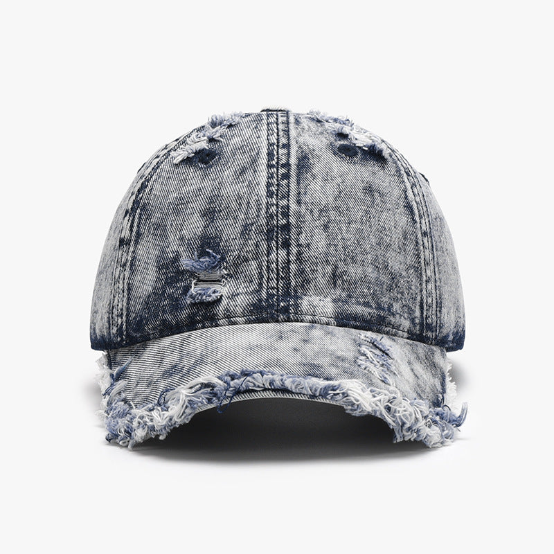 Distressed Cotton Adjustable Baseball Cap