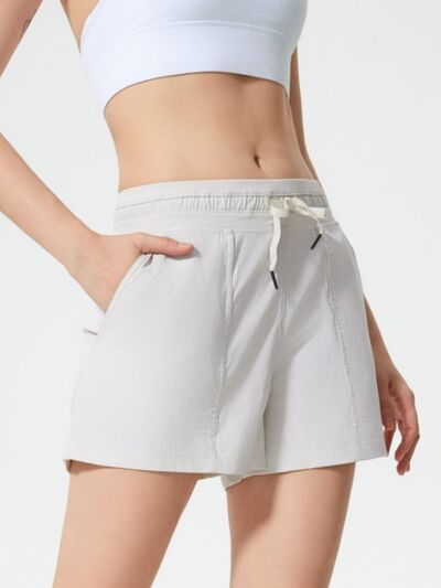 Drawstring active shorts with pockets.