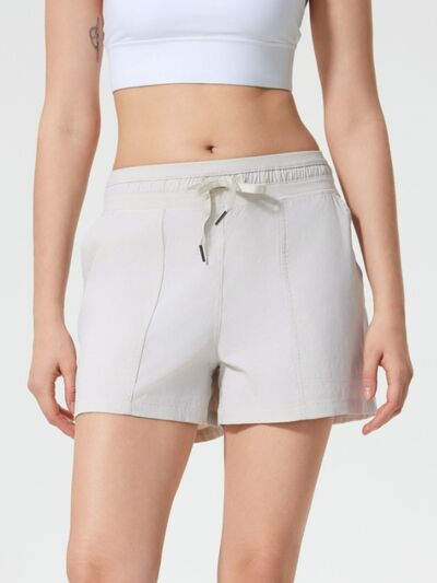 Drawstring active shorts with pockets.