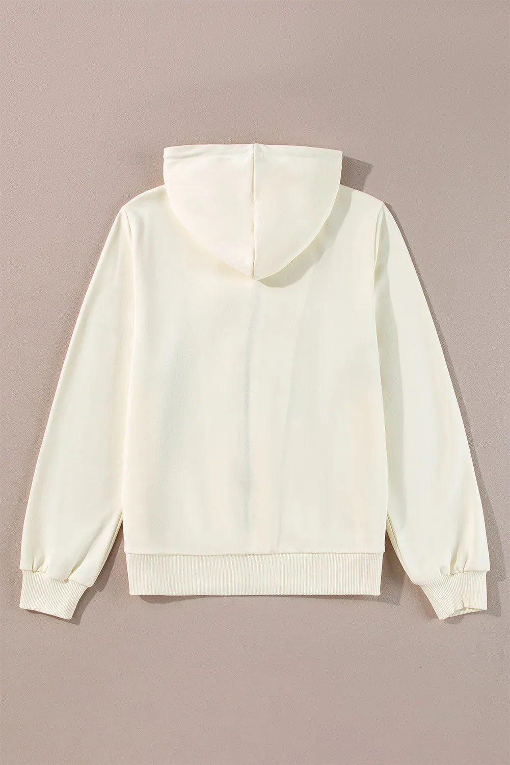 Drawstring contrast zip up long sleeve hoodie.