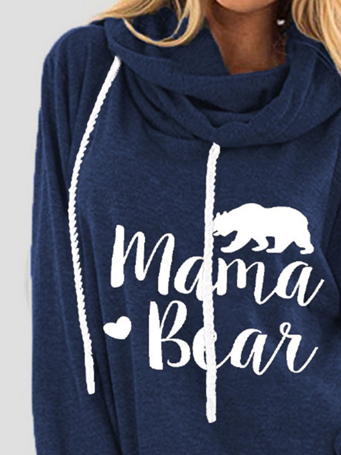 Drawstring letter graphic long sleeve hoodie.