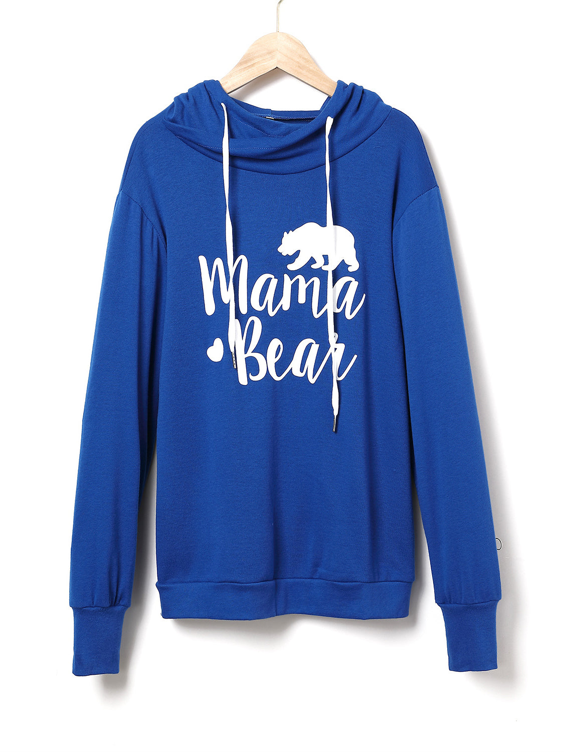 Drawstring letter graphic long sleeve hoodie.