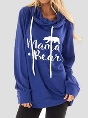 Drawstring letter graphic long sleeve hoodie.