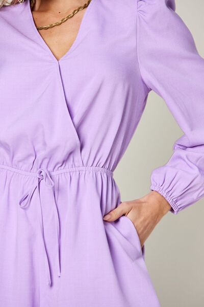Drawstring Long Sleeve Romper.