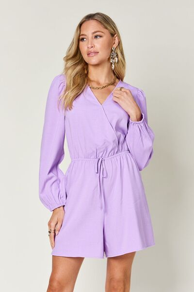 Floral Long Sleeve Romper with Pockets.