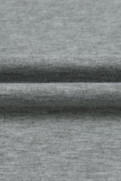 Drawstring quarter snap cap sleeve hoodie.