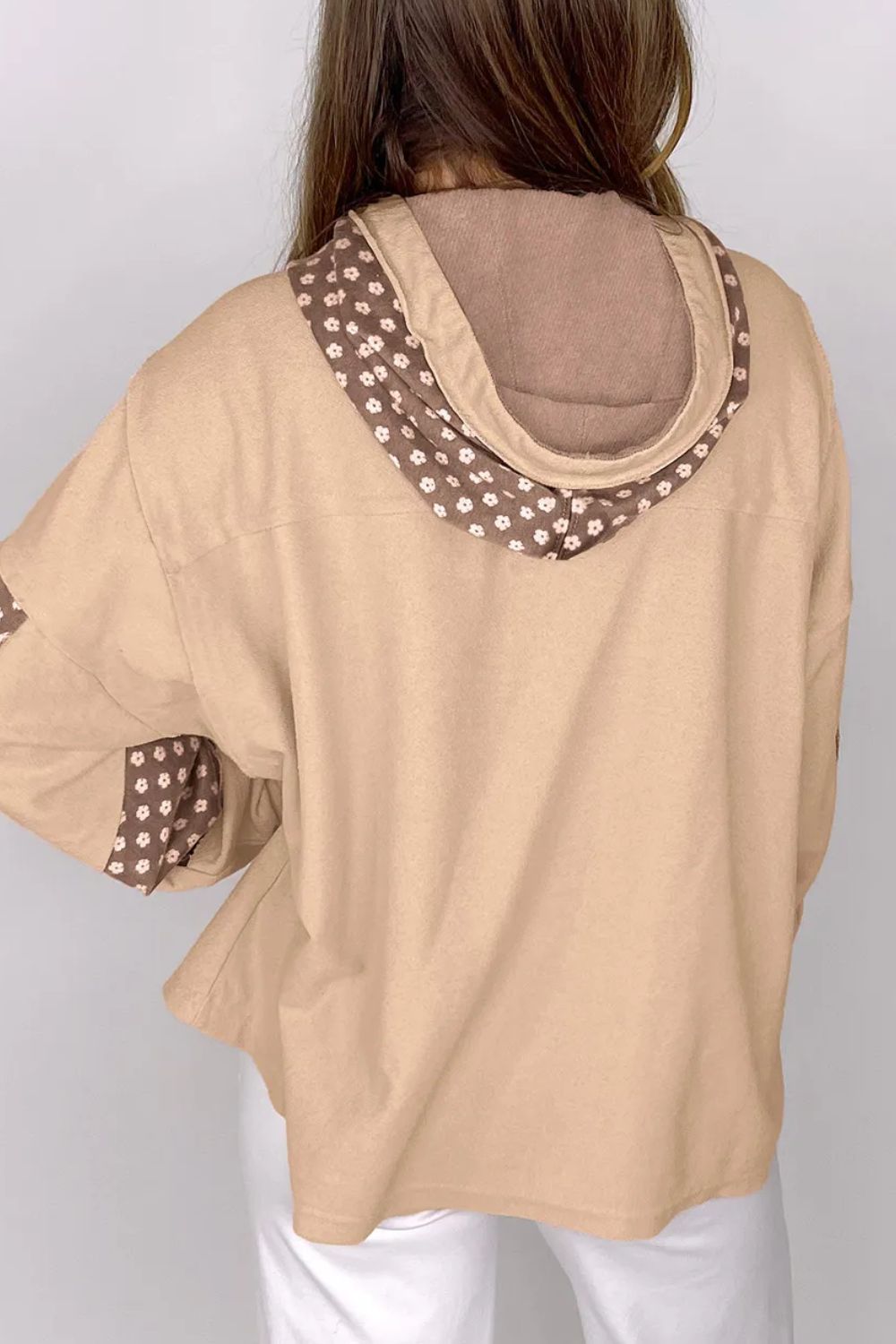 Drawstring star long sleeve hoodie.