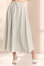 Adora Drawstring Waist Crinkle Maxi Skirt.