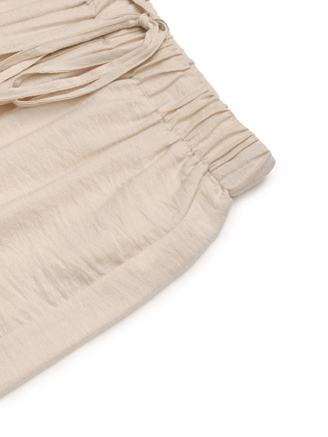 Drawstring wide leg pants with pockets.