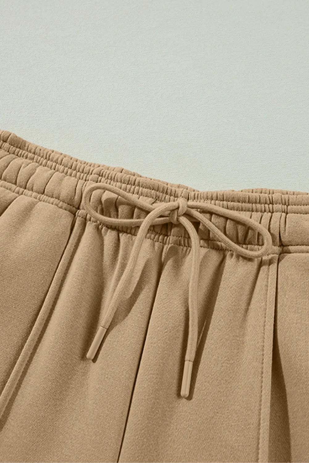 Drawstring wide leg pants with pockets, opaque.
