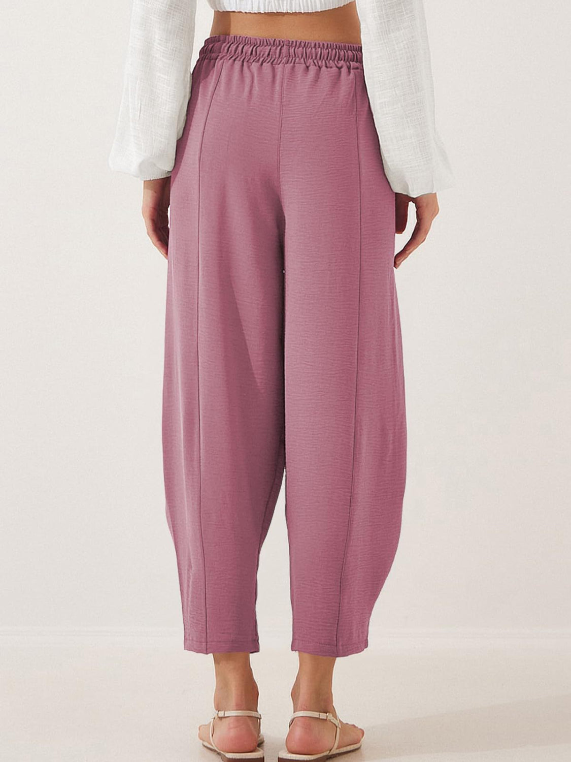 Drawtising cropped jogger pants plus size with pockets, opaque.