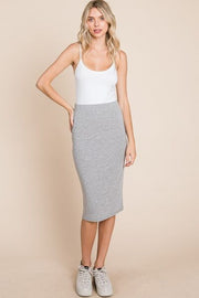 Bombom Elastic Waist Pencil Skirt.