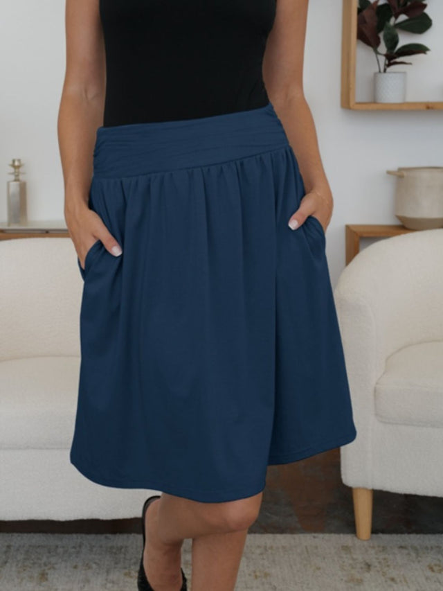 Fam Fam Elastic Waist Skirt with Pockets.
