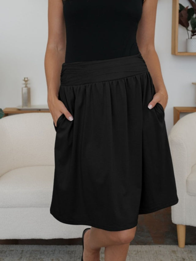 Fam Fam Elastic Waist Skirt with Pockets.