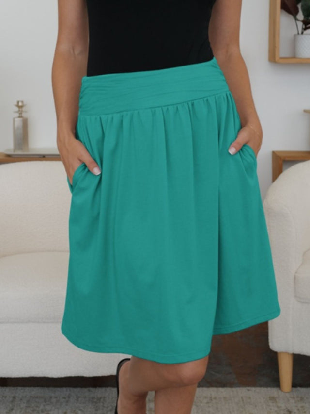 Fam Fam Elastic Waist Skirt with Pockets.