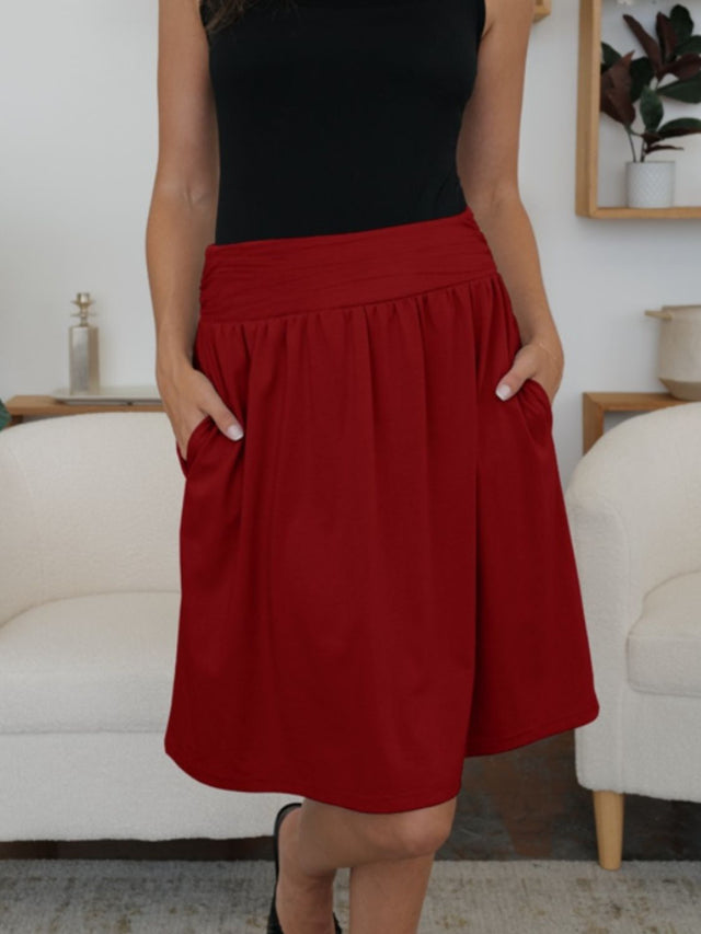 Fam Fam Elastic Waist Skirt with Pockets.