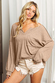 Bibi exposed seam long sleeve top.