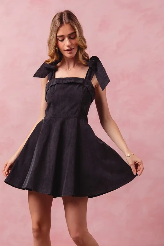 Fit and Flare Washed Gameday Dress - Frill & Bow.
