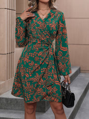 Perfee Floral Balloon Sleeve Mini Dress.