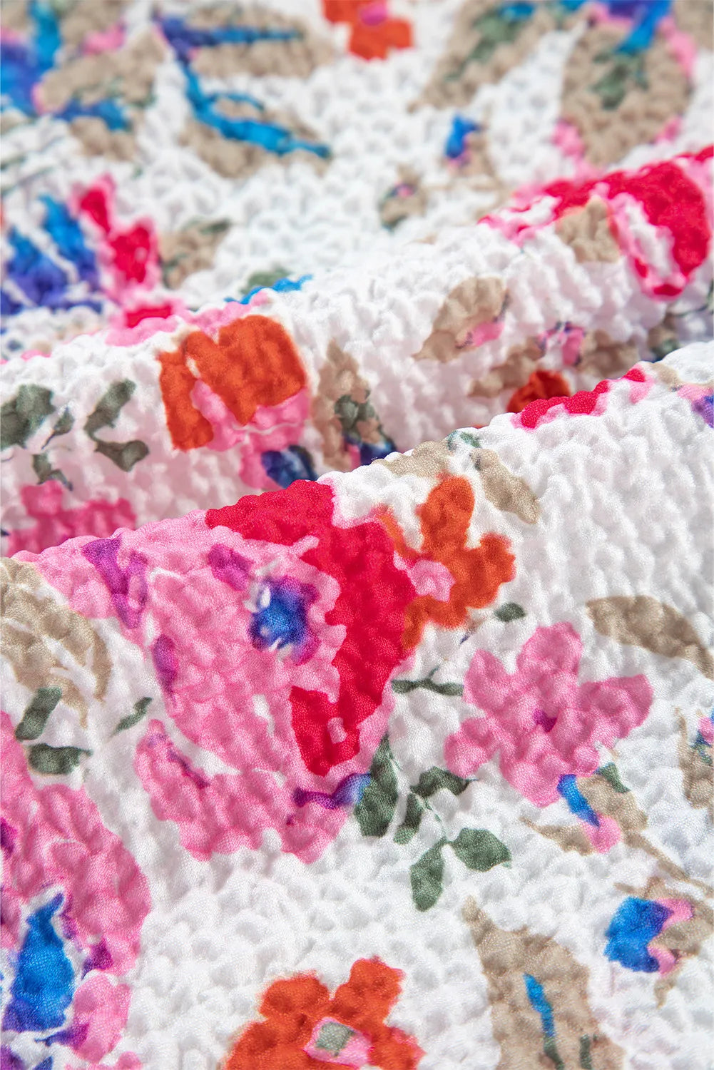 Floral collared neck long sleeve shirt.