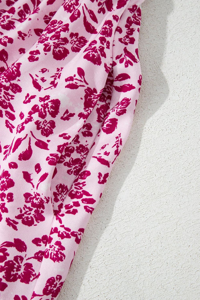 Floral Cutout Back Square Neck Maxi Dress.