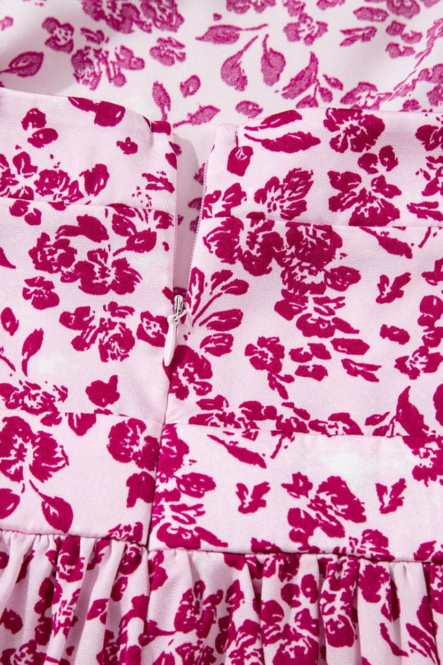 Floral Cutout Back Square Neck Maxi Dress.