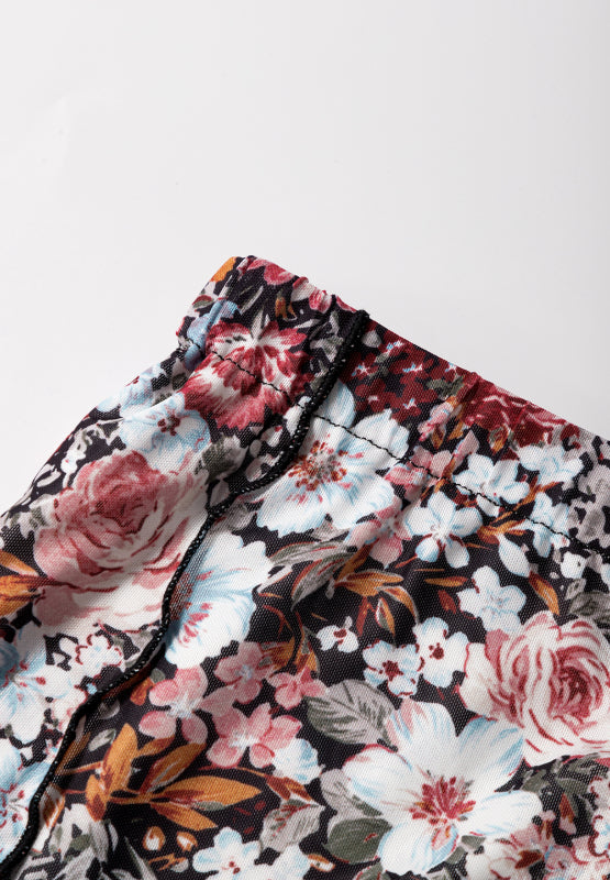 Floral Elastic Waist Maxi Skirt.