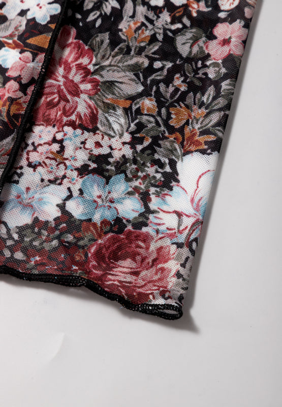 Floral Elastic Waist Maxi Skirt.