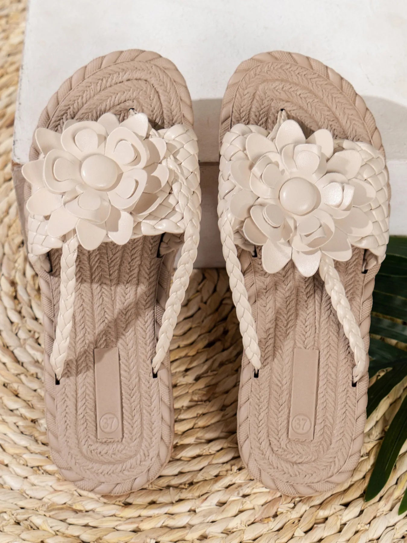 Floral embellished comfort slide sandals.