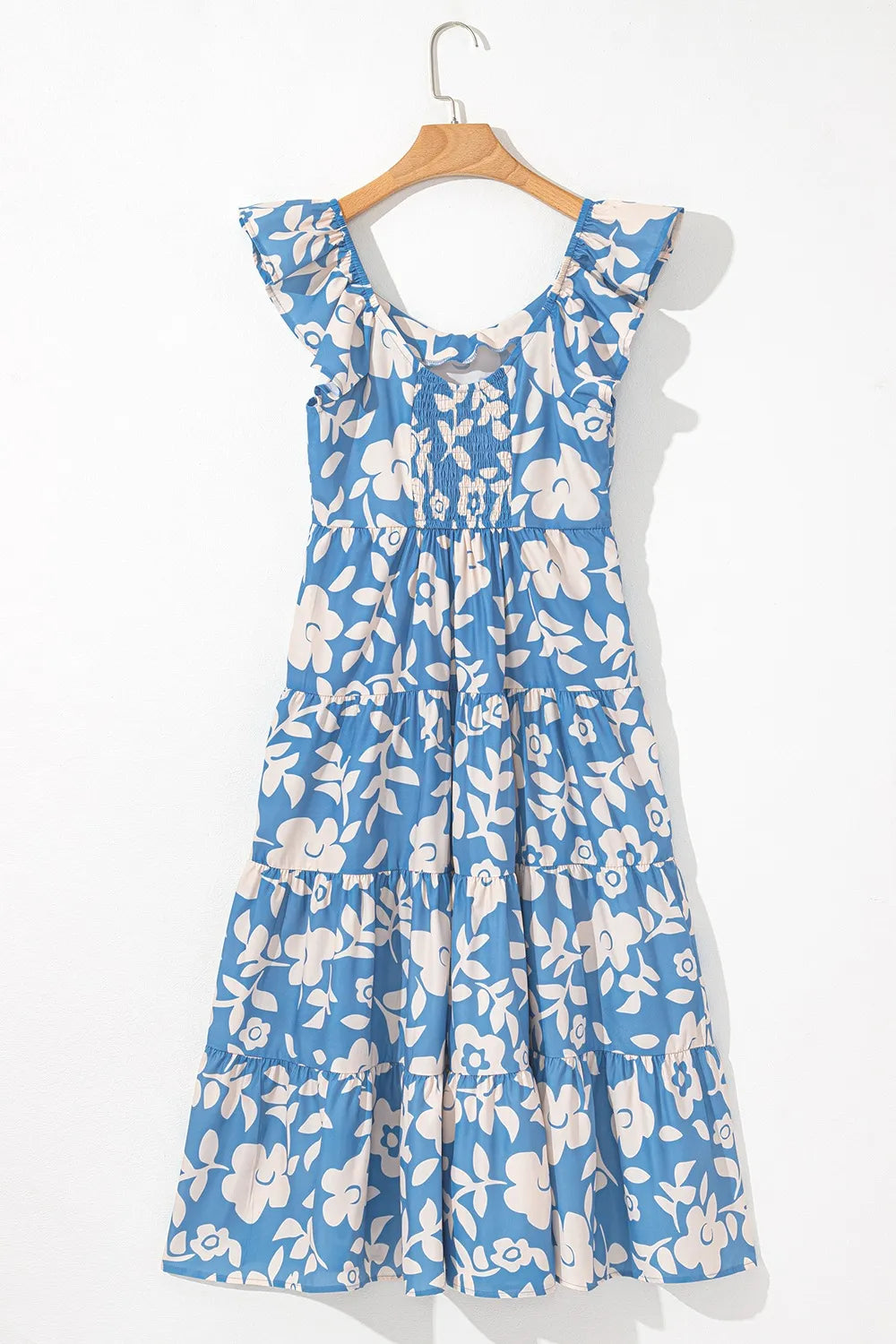Floral Print V-Neck Summer Dress.