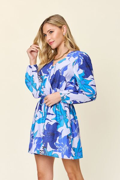 Floral Long Sleeve Romper with Pockets.