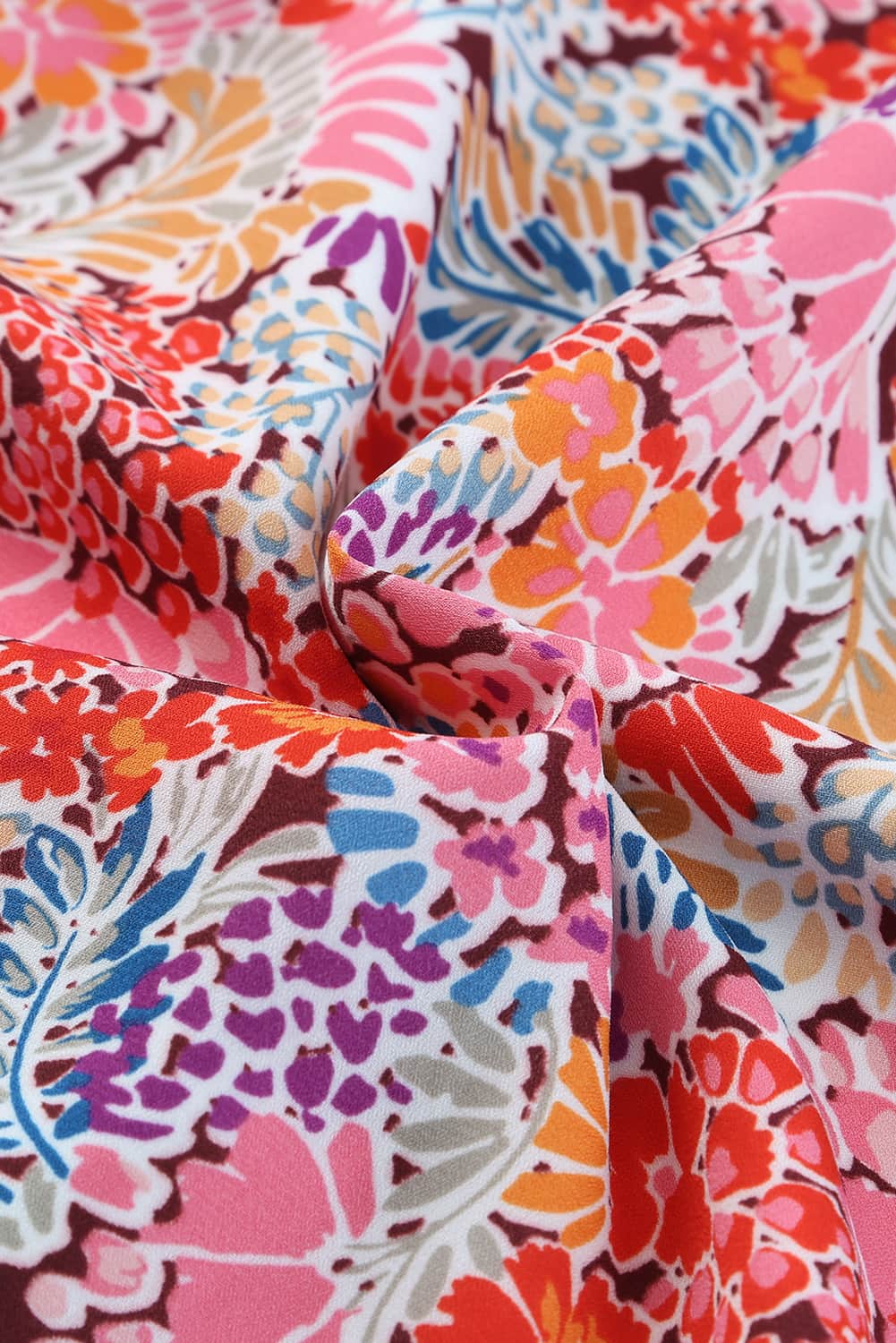 Floral print mock neck tank top.