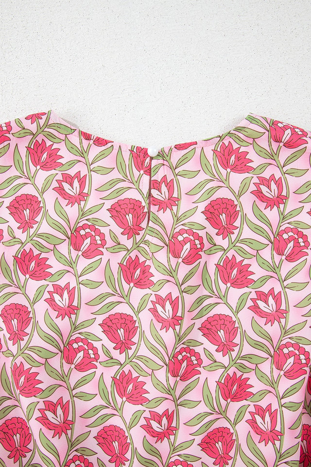 Floral Print Cropped Tank and Mini Skirt Set.