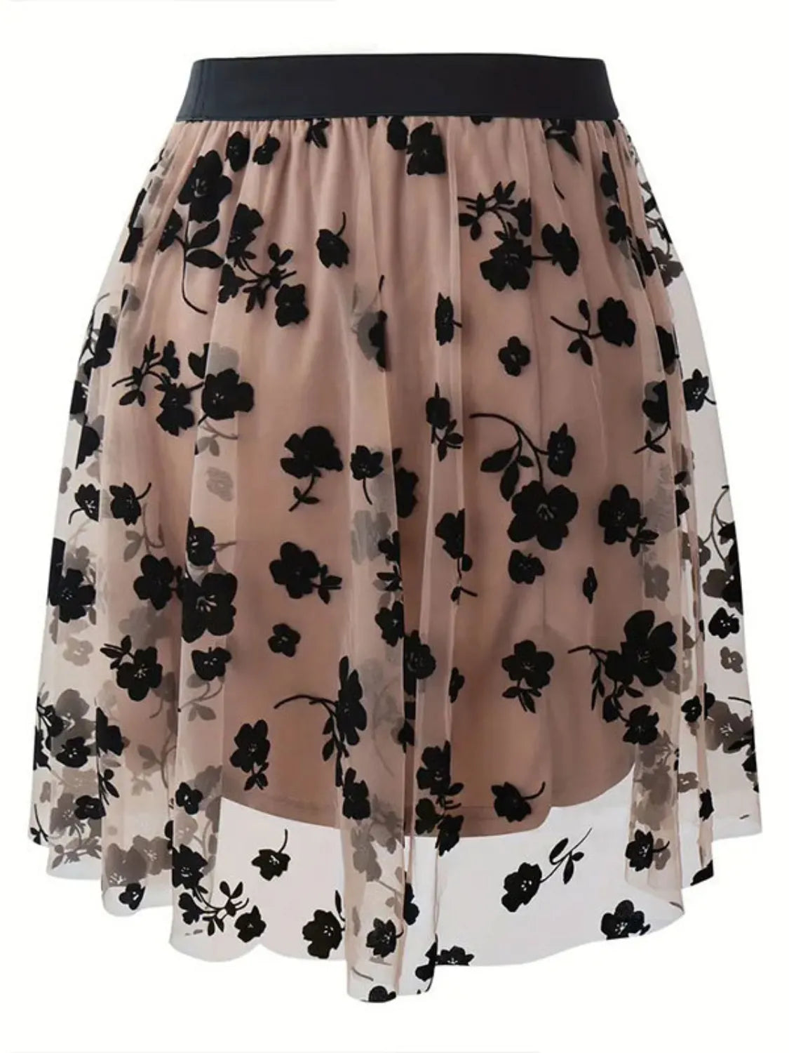 Floral Print High Waist Mini Skirt.