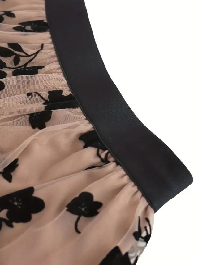 Floral Print High Waist Mini Skirt.