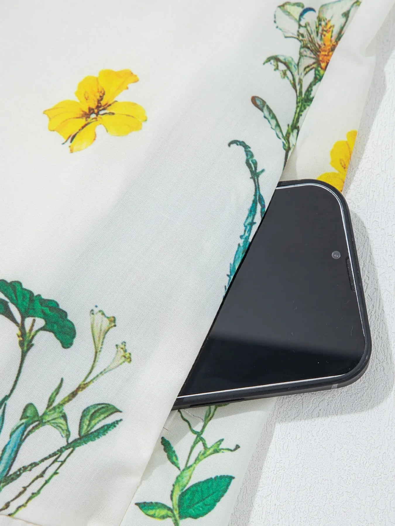 Floral Print Notched Short Sleeve Dress.