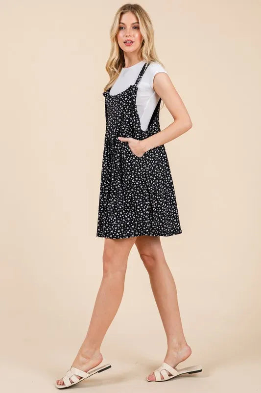 Floral Print Overalls with Pockets.
