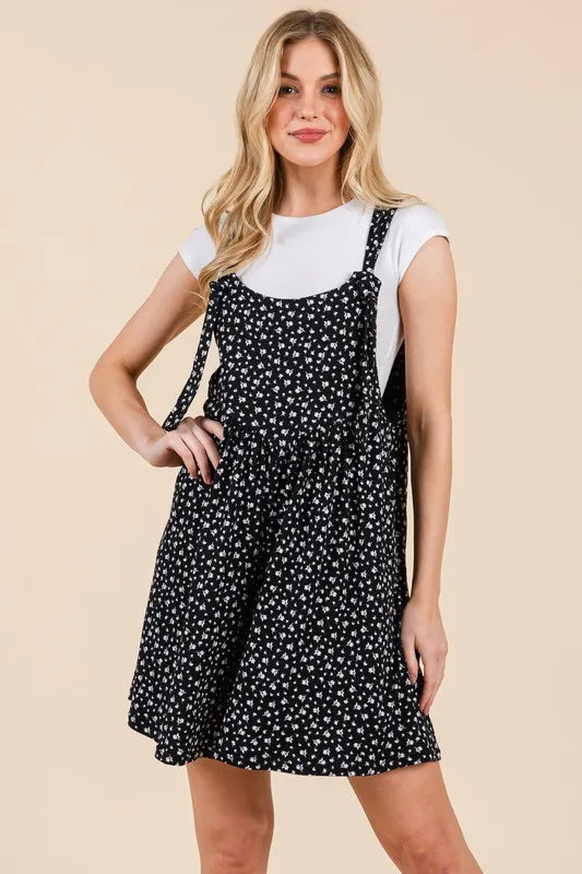 Floral Print Overalls with Pockets.