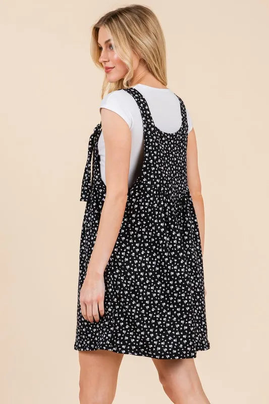 Floral Print Overalls with Pockets.