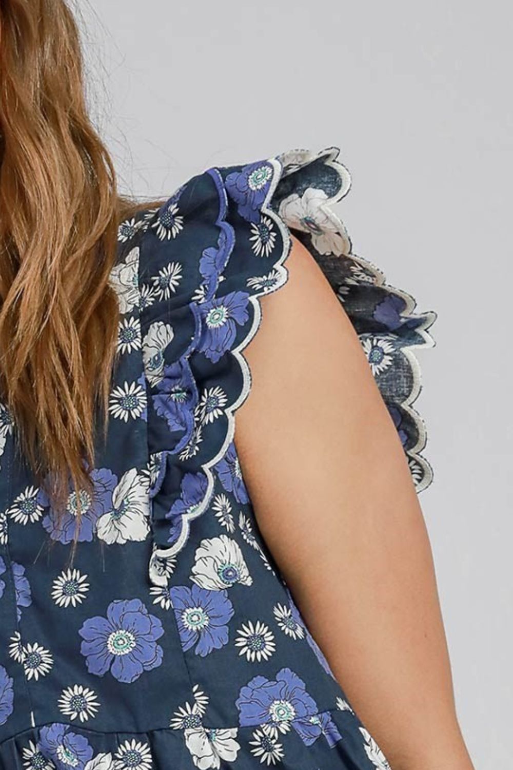 Umgee full size floral print peplum top, plus size.