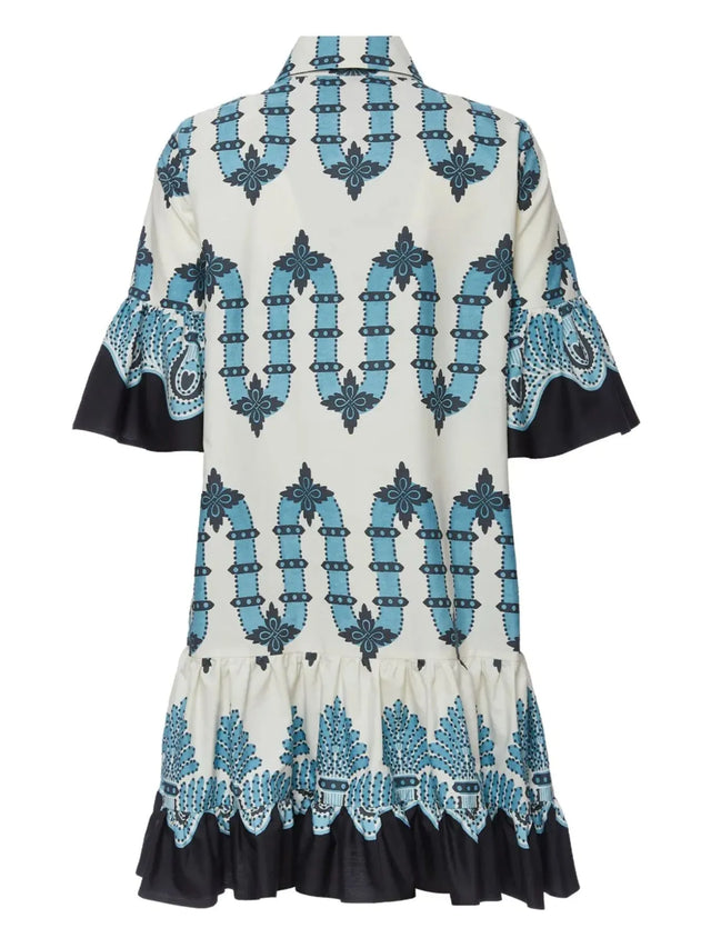 Floral Print Ruffle Sleeve Mini Dress.