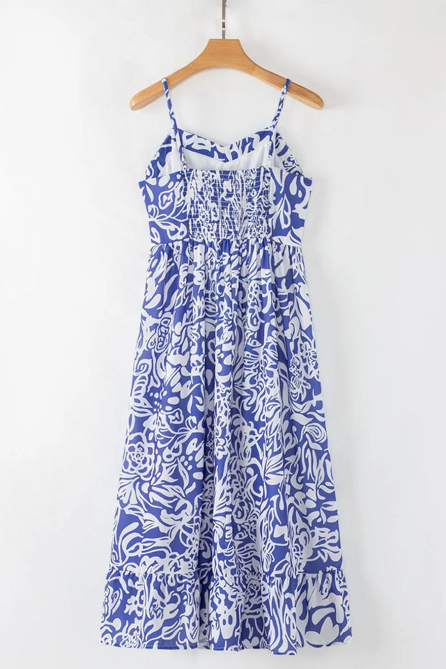 Perfee Floral Off-Shoulder Slit Dress.