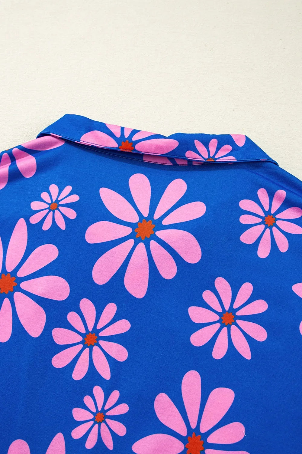 Floral Print Zip Collar Drawstring Summer Mini Dress.