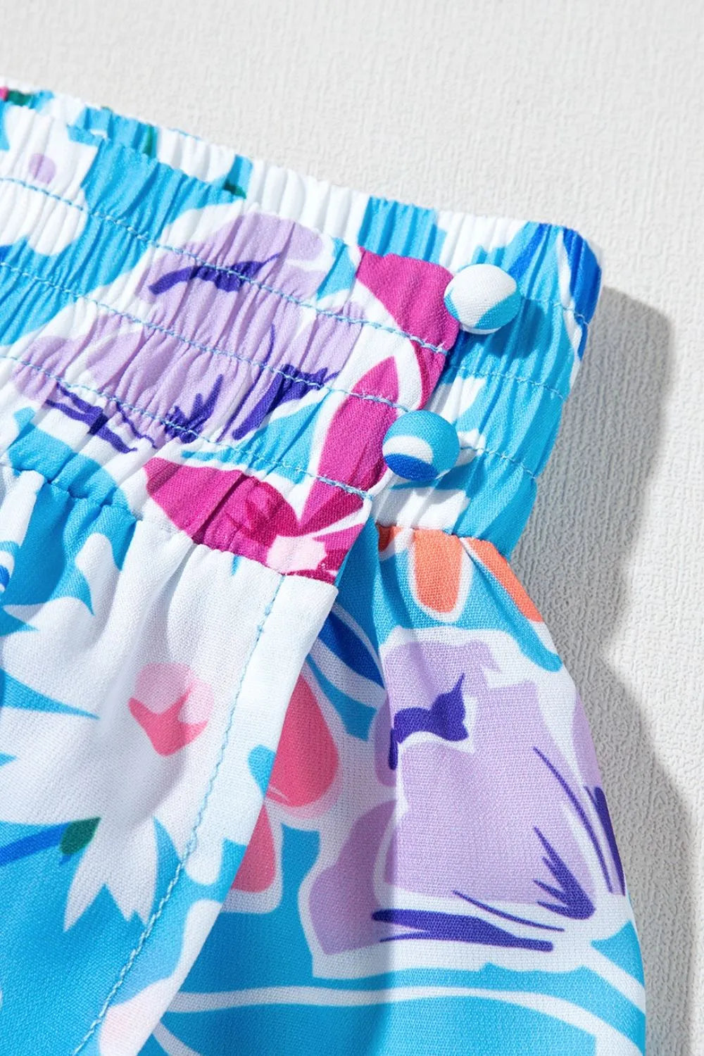 Floral Printed High Waist Split Skirt.