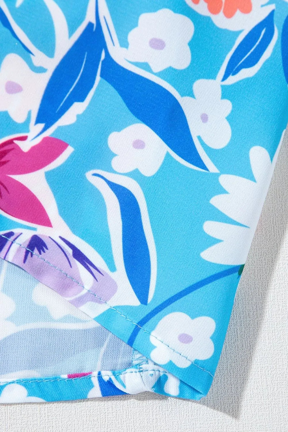 Floral Printed High Waist Split Skirt.