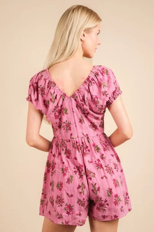 Floral Printed Ruffle Romper