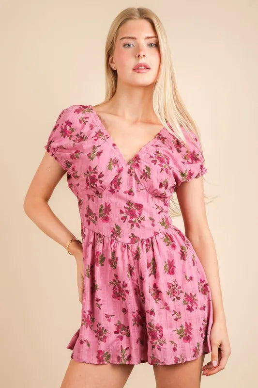 Floral Printed Ruffle Romper