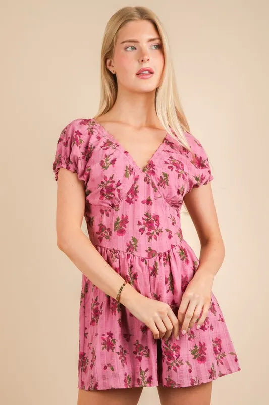 Floral Printed Ruffle Romper